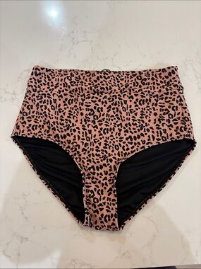Janela Bay NWT High-Waist Leopard Print Bikini Bottoms